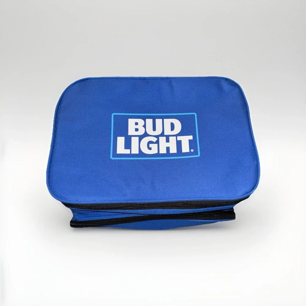 Bud Light Blue Insulated Soft Cooler Bag with Built-in‎ Dual Speakers Tailgate